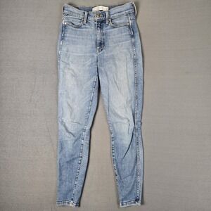 AYR Jeans Womens 26x26 The Riser‎ Frayed Release Hem Blue Med Wash Stretch